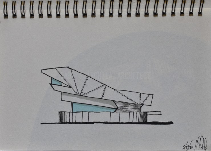 FISH STAPLER BUILDING – SKETCH TO PHOTSHOP&nbsp;RENDERING