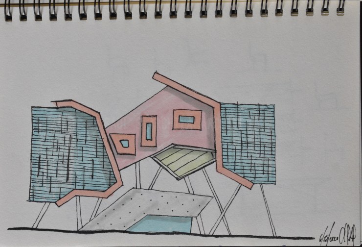 Architectural Sketches Series | Sketch 019 | “Disconnecting&nbsp;Glass”