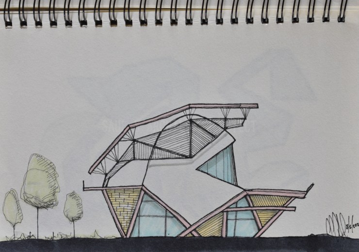 Architectural Sketches Series | Sketch 023 | “Second Skin, A Residential&nbsp;Test”