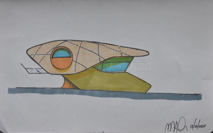 Architectural Sketches Series | Sketch 028 | “Helmet as&nbsp;Building”