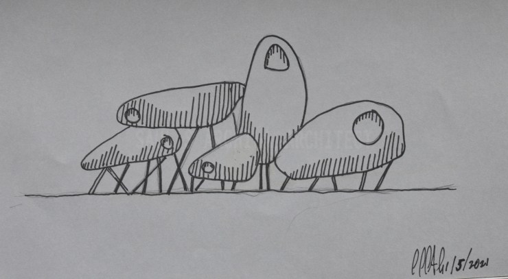 Architectural Sketches Series | Sketch 035 | “A Few&nbsp;Blobs”